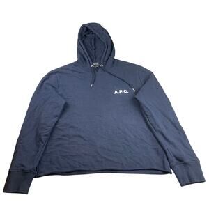 A.P.C. Men's‎ Extra Large Navy Blue Classic Pullover Hoodie